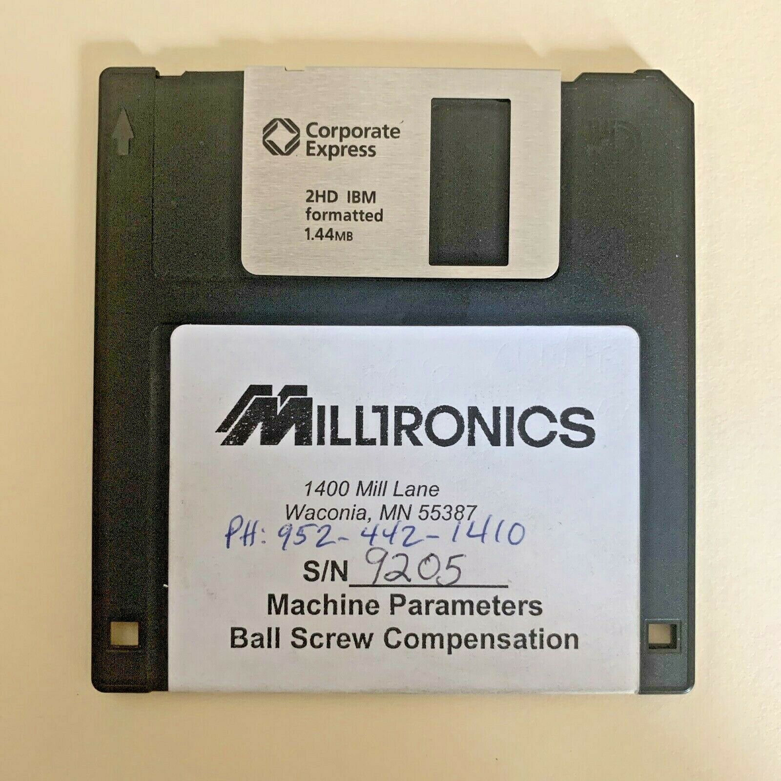2006 Milltronics Vkm4 W/ Centurion 7 Control Parameters Floppy Disk - M221