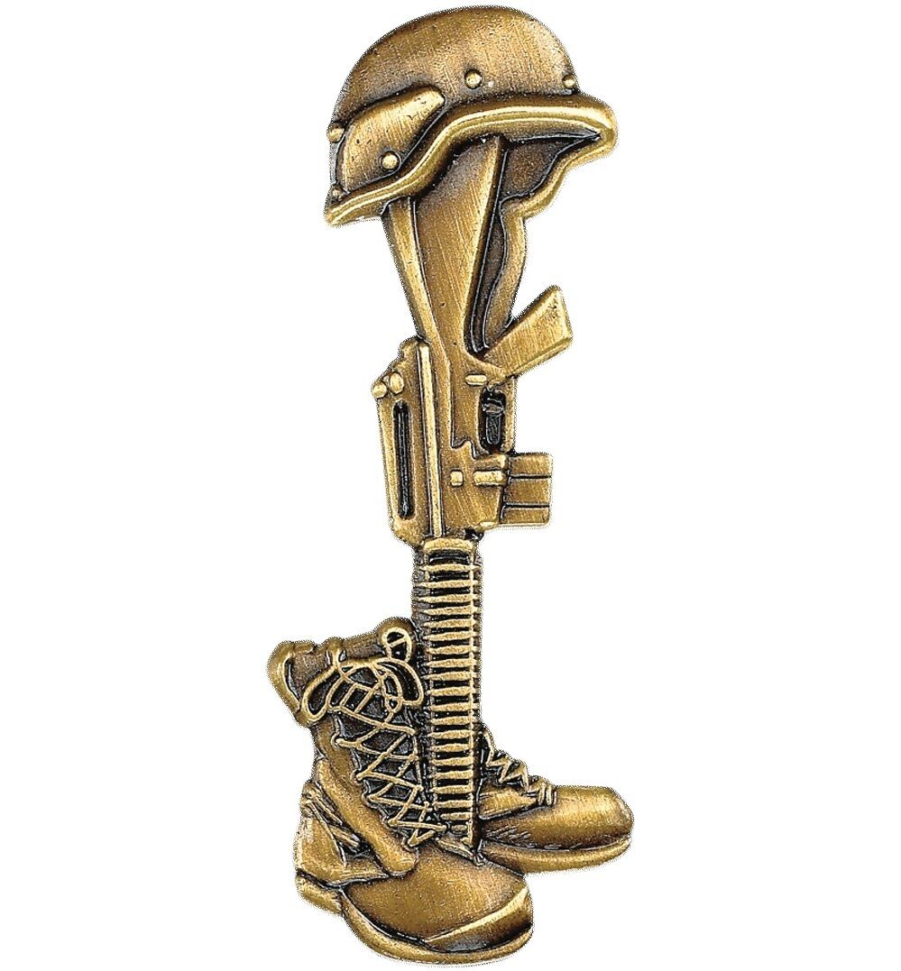 Fallen Soldier Bronze Pin - Military Veteran Biker Vfw Jacket Vest Hat Pin - New