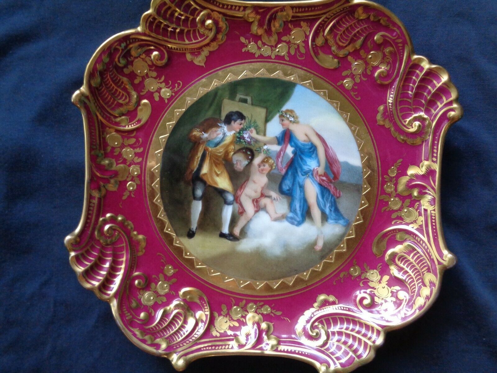 Antique Royal Vienna  Hand Painted Porcelain Plate ,,apelles" Signed